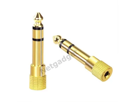 Fiche adaptateur plaqué or 6.35 à 3.5mm - Netgadget