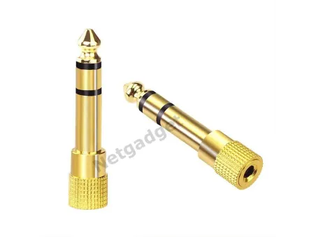 Fiche adaptateur plaqué or 6.35 à 3.5mm - Netgadget