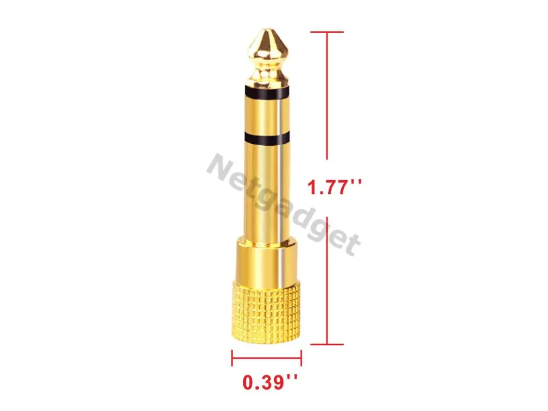 Fiche adaptateur plaqué or 6.35 à 3.5mm - Netgadget