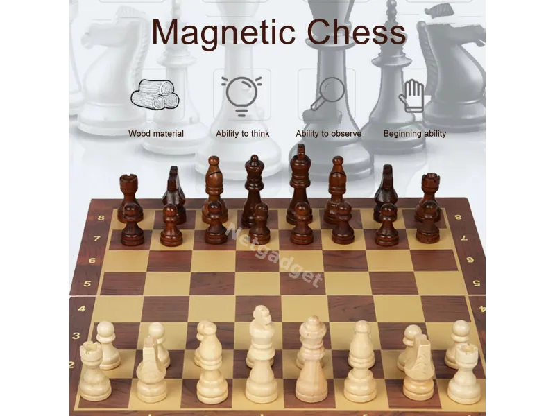 Échiquier en bois - Jeu d'échecs - Netgadget