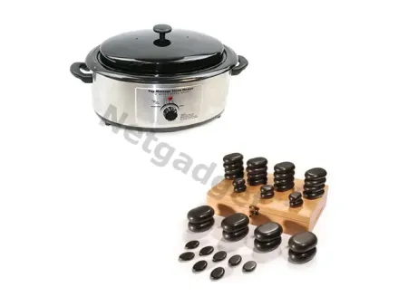 36 pierres de massage + chauffe pierre 6Q - Netgadget